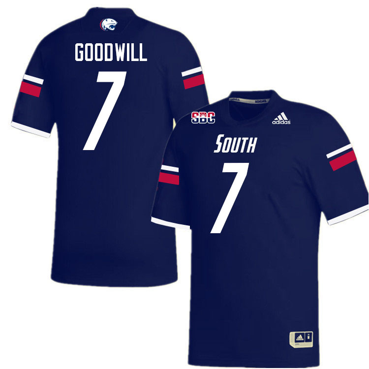 #7 Ty Goodwill South Alabama Jaguars Jerseys,College Football Uniforms,Apparels Stitched-Navy